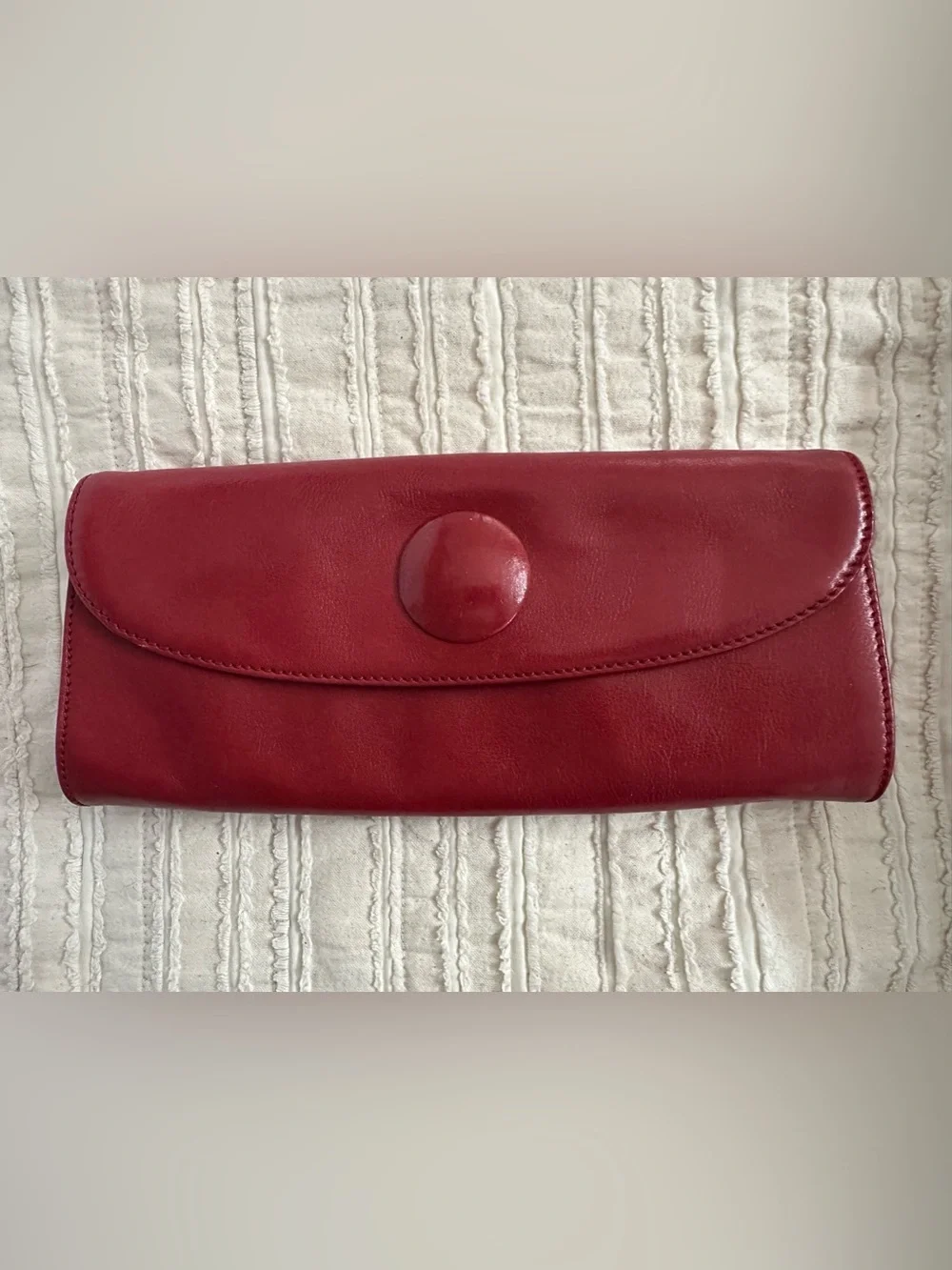 HOBO International Vintage Eden Red Leather Clutch Purse